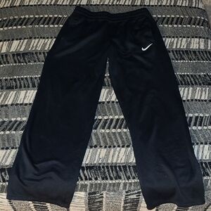 Nike Kids Black Joggers with White Swoosh